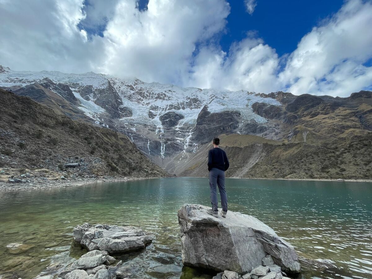 Alex at Humantay Lake on the Salkantay Trail in Peru.