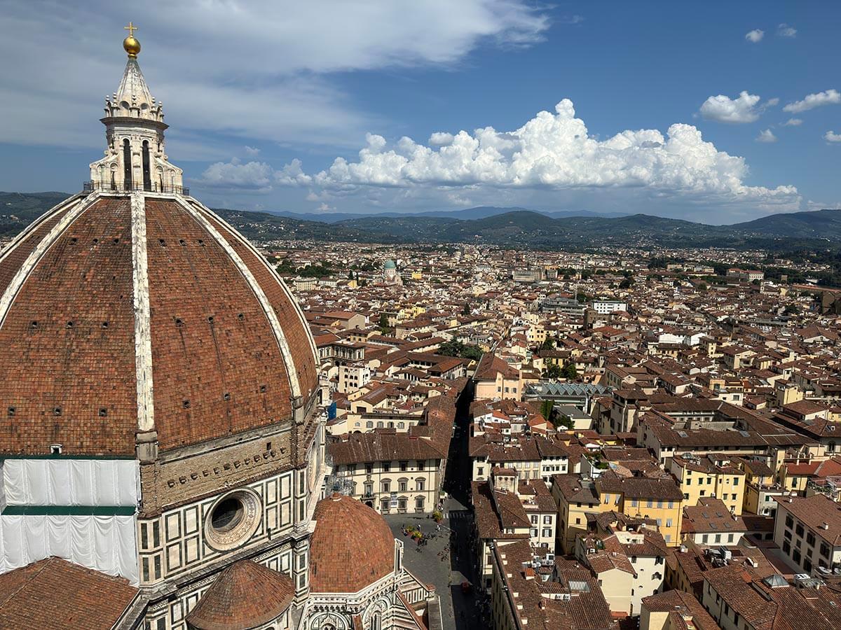 The view from the dome of the Duomo in Florence, Italy.