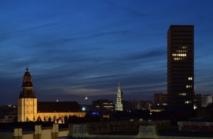 Night skyline of the Marolles Brussels