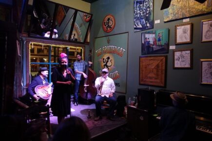 Listen to live jazz music at The Spotted Cat Music Club in New Orleans.
