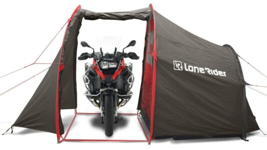 Lone rider motorcycle camping tent