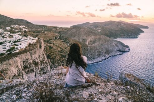 Watching the sunset on Folegandros Island