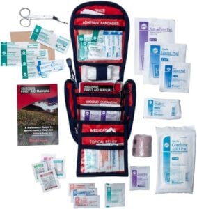 TravelSafe Blue Walking First Aid Kit for Hikers 15 Items Outdoor Travelling 