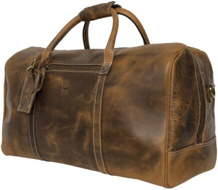 Handmade Leather Travel Duffel Bag