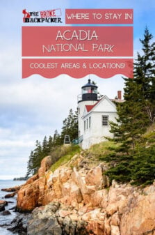Where to Stay in Acadia Naional Park Pinterest Image