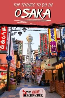 Things to do in Osaka Pinterest Image