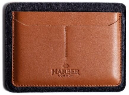 Harber London Flat Leather Passport Holder