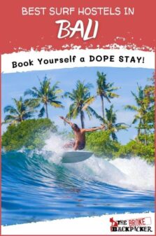 Surf Hostels in Bali Pinterest Image