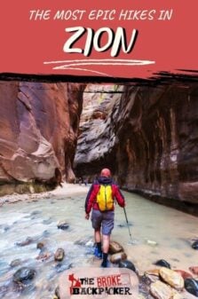 Hiking in Zion Pinterest Image