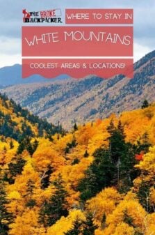 Where to Stay in White Mountains Pinterest Image