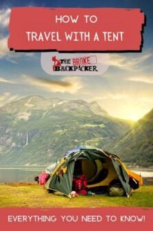 Travel with a tent Pinterest Image