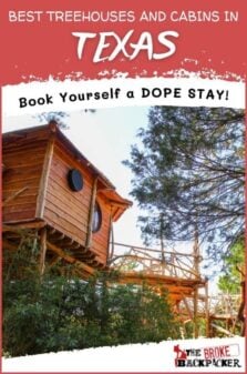 Best Cabins and Treehouses in Texas Pinterest Image