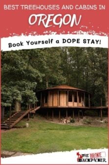 Best Treehouses and Cabins in Oregon Pinterest Image