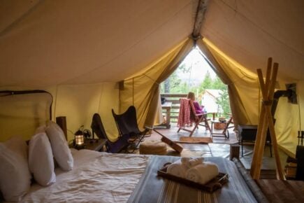 Glamping by Lake Cunningham, Nebraska