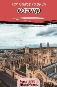 Things to do in Oxford Pinterest Image