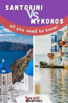 Santorini vs Mykonos Pinterest Image