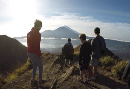 Hike up in active volcano