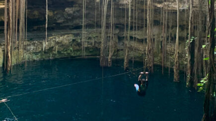 Backflipping into a cenote