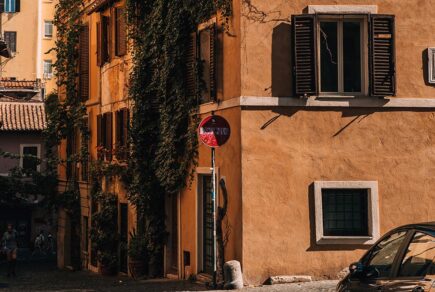 A traditional local neighbourhood in Rome, Italy
