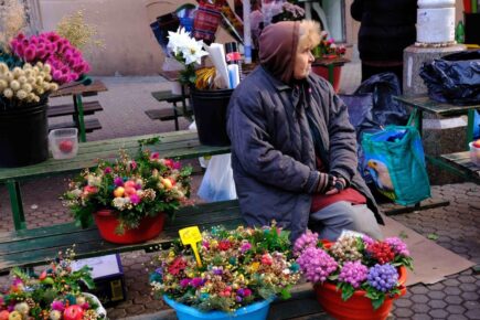 Local selling flowers in croatia market