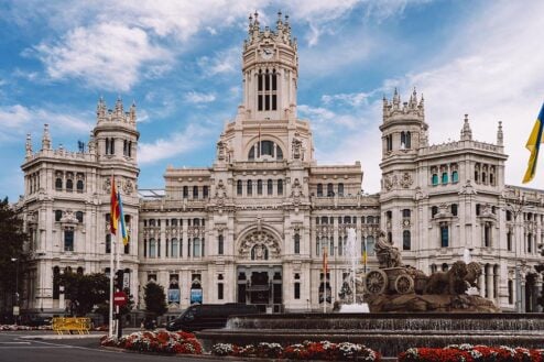 The Palacio de Cibeles or Madrid town hall in Madrid, Spain