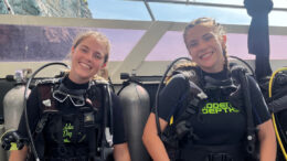 dani and friend diving in thailand