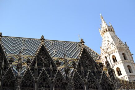 The rooftop of the cathedral in Vienna, Austria