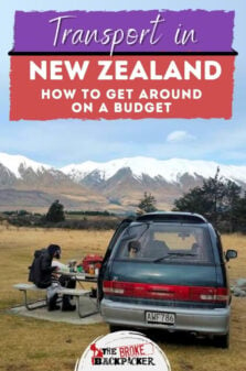 Transport in New Zealand How To Get Around On A Budget Pinterest Image