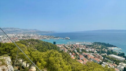 view from the top of marjana park looking over split, croatia