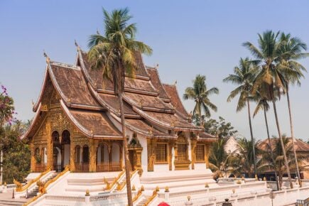 An impressive buddhist tempe in Luang Prabang