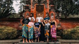 the broke backpacker team at the water temple in bali