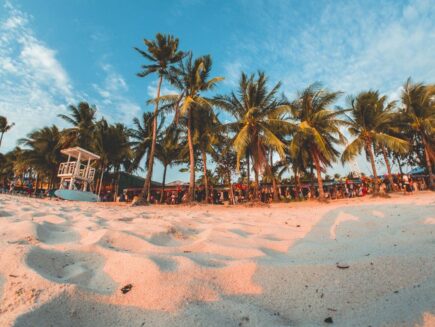 boracay white sand beach sunset