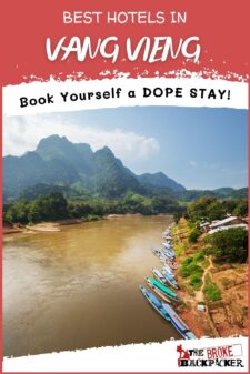 best hotels in Vang Vieng Pinterest image