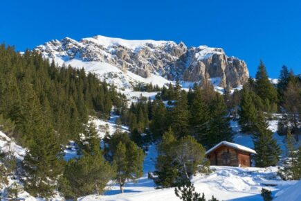 Liechtenstein malbun snowy mountain cabin
