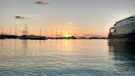 usvi st john cruz bay harbor sunset