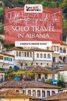solo travel in albania pinterest image