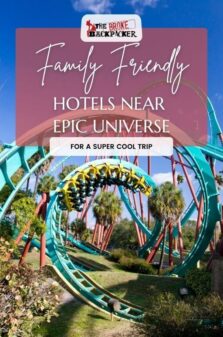 Family friendly hotels near epic universe pinterest image
