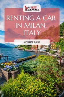 renting a car in milan pinterest image