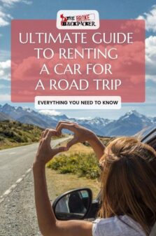 renting a car for a road trip pinterest image