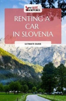 renting a car in slovenia pinterest image