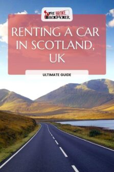 renting a car in scotland pinterest image