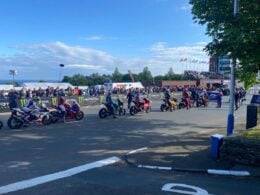 riders lined up for the iconic Isle of Man TT road race