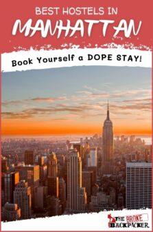 best hostels in Manhattan pinterest image